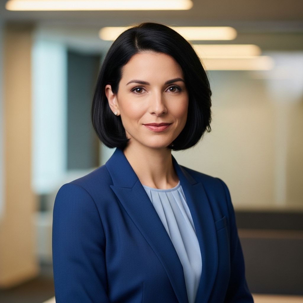 Профессиональный портрет Нади Петровой, CTO Nexor, женщина 38 лет в профессиональной одежде с уверенным видом